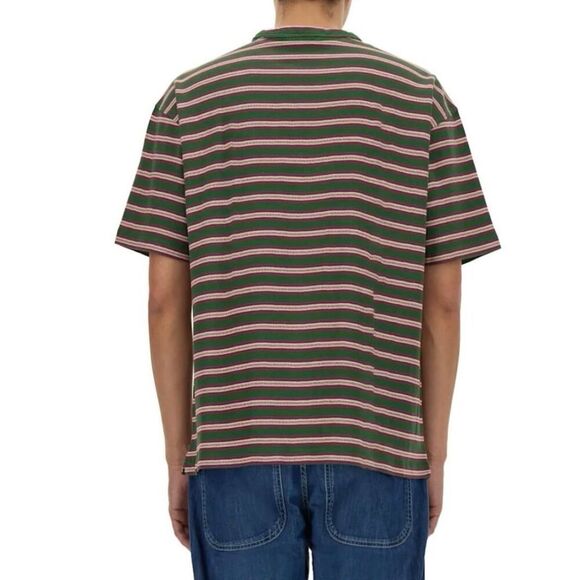 NWOT YMC Triple Stripe Short Sleeve Green & Red T-Shirt Tee Men's Medium - Picture 2 of 10